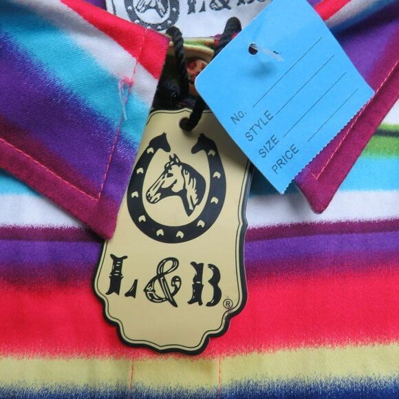 L&B Bright Stripes Button Down Shirt Dress Size 3XL Floral Buttons Pockets NEW - Picture 4 of 9